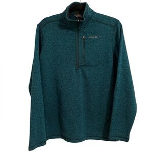 Eddie Bauer Men's Teal 1/4 Zip Pullover Fleece